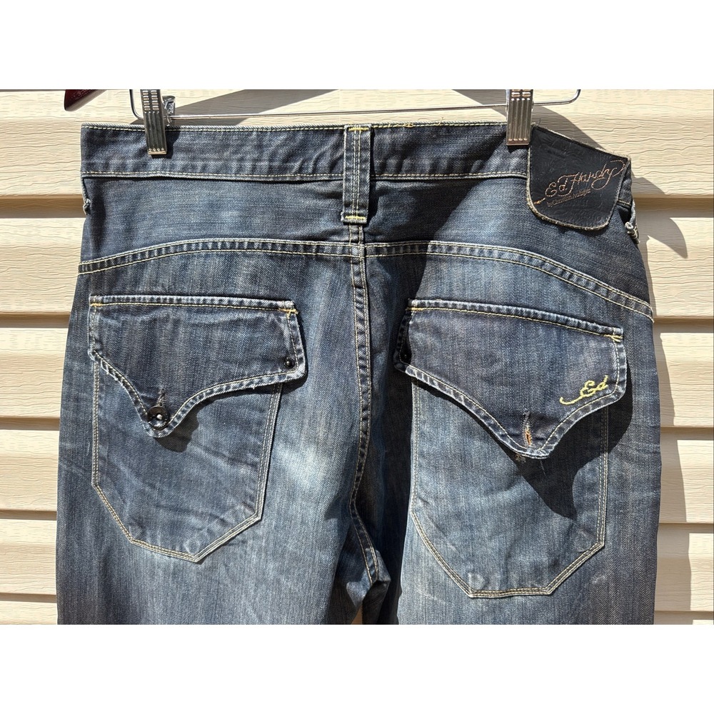 Men's Ed Hardy Christian Audigier Jean 34x34 Y2K Button Fly